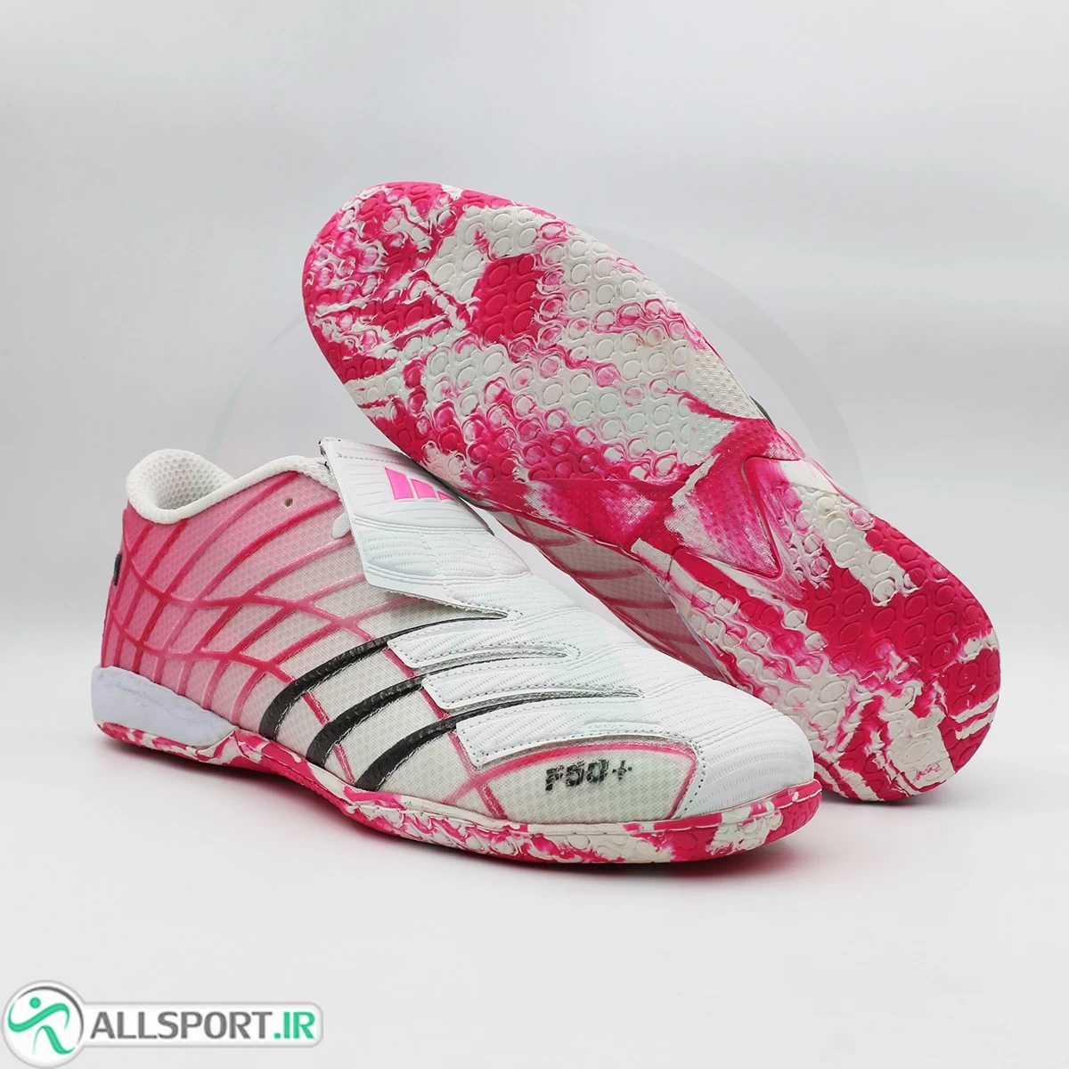 کفش فوتسال آدیداس سرخابی سفید Adidas F50