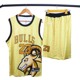 لباس شورت بسکتبالی Bulls Basketball Jersey Yellow