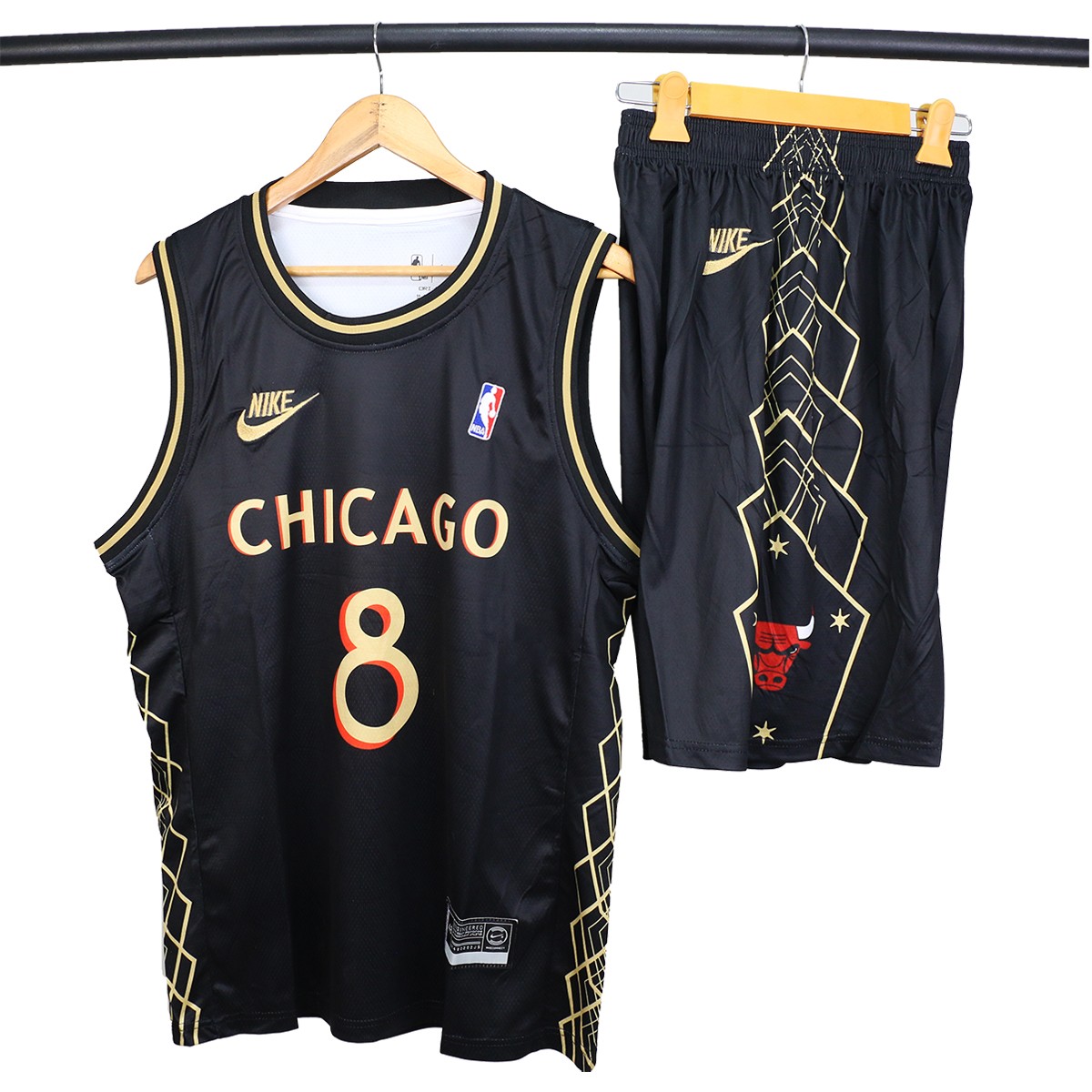 لباس شورت بسکتبالی Chicago Basketball Jersey Black