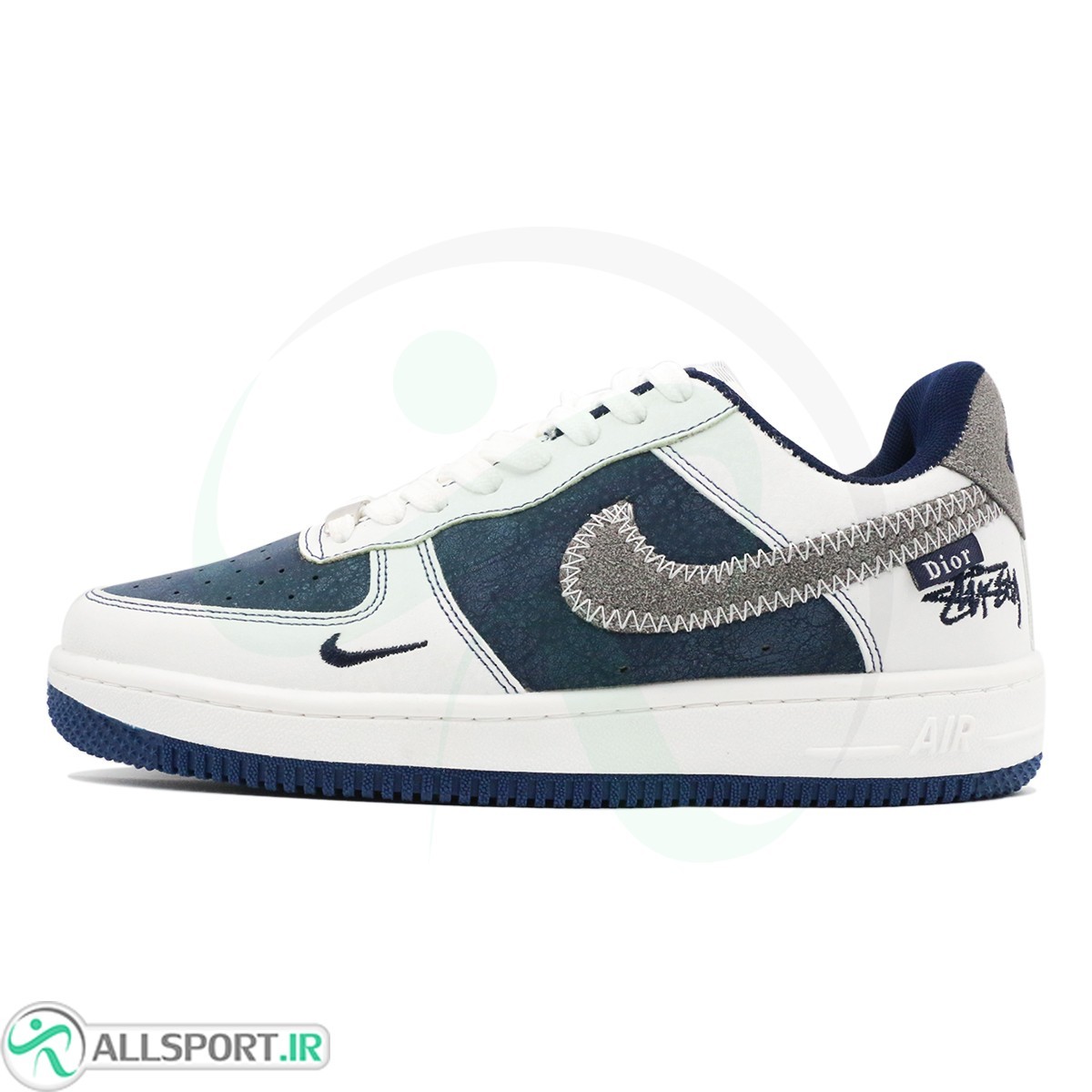 کتانی نایک جردن سفید طوسی سرمه ای Nike Air Jordan