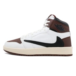 کتانی نایک ترویس سفید قهوه ای ساقدار Nike Air Jordan