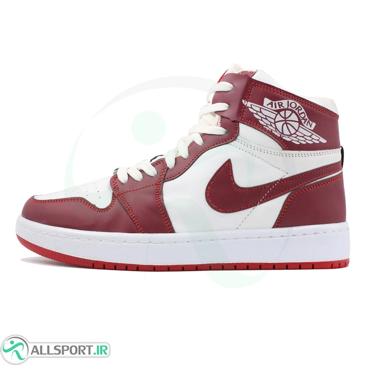 کتانی نایک جردن زرشکی سفید ساقدار Nike Air Jordan