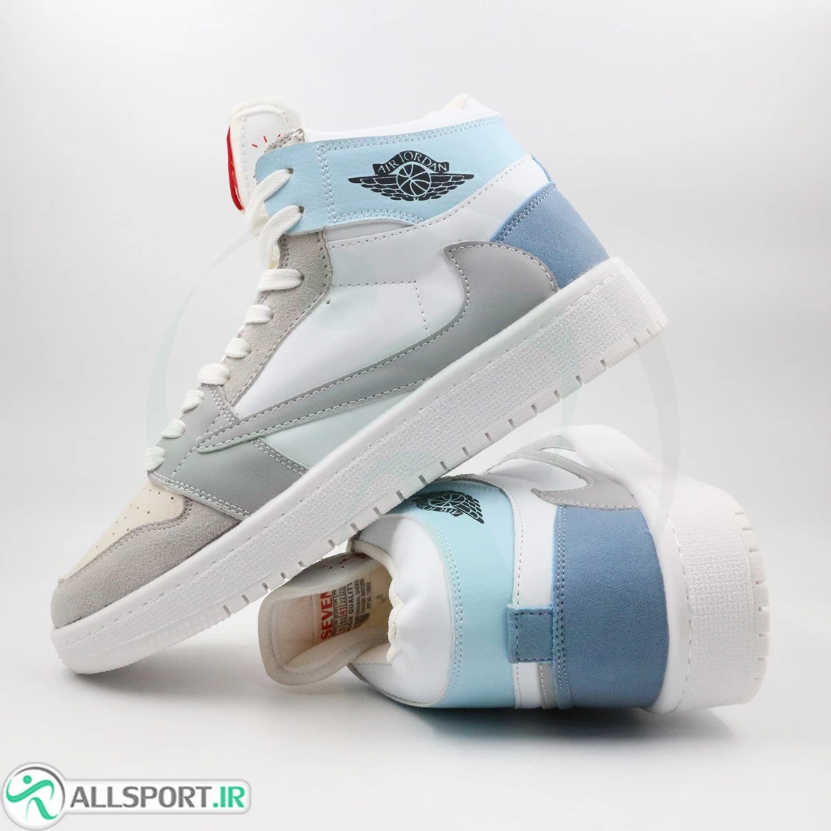 کتانی نایک ترویس آبی سفید ساقدار Nike Air Jordan