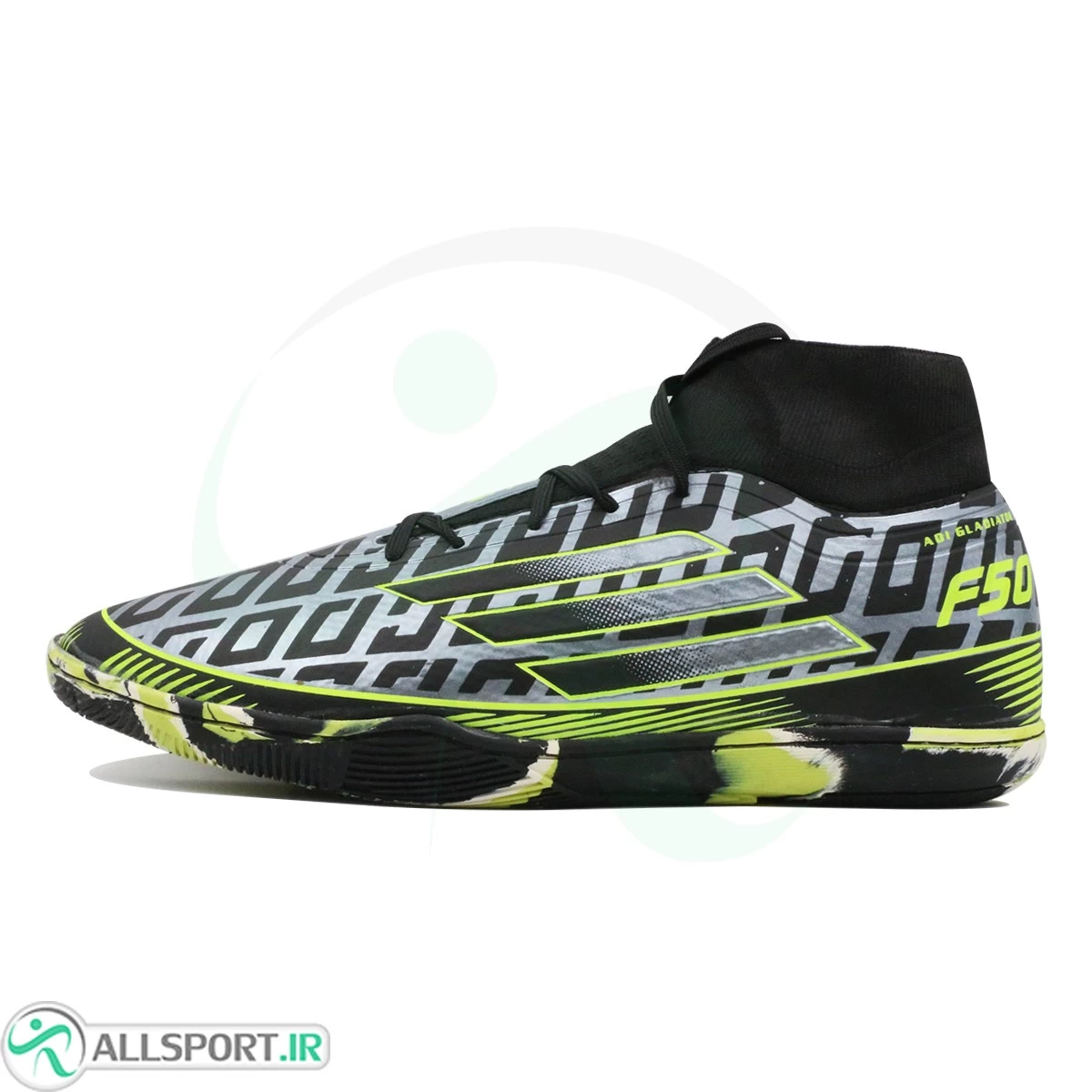 کفش فوتسال آدیداس مشکی سبز Adidas F50 Black