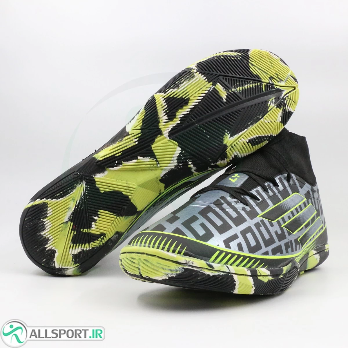 کفش فوتسال آدیداس مشکی سبز Adidas F50 Black