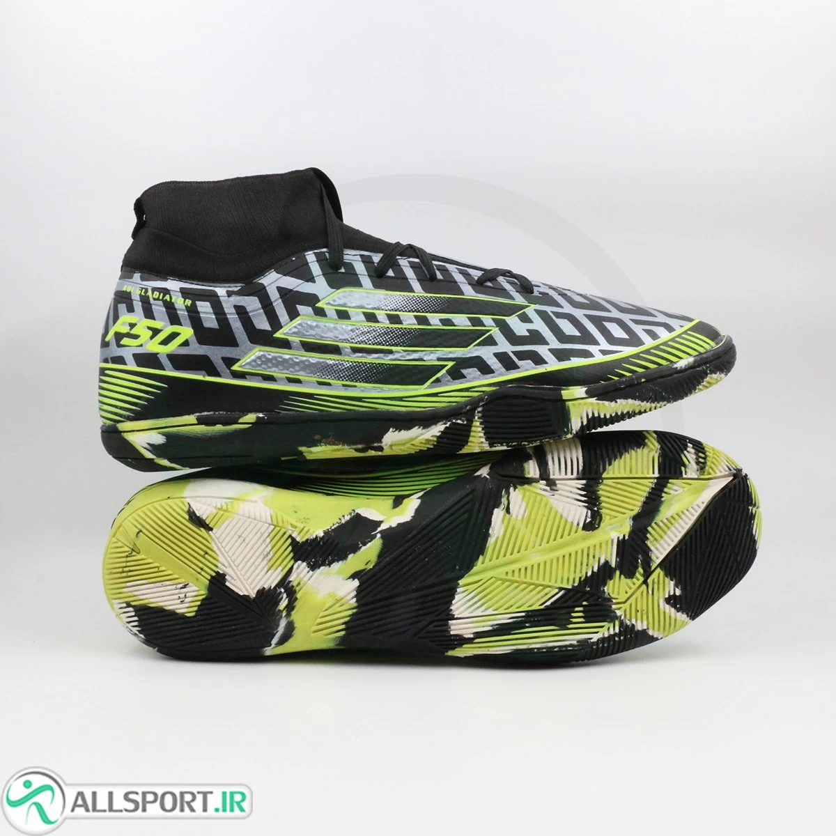 کفش فوتسال آدیداس مشکی سبز Adidas F50 Black