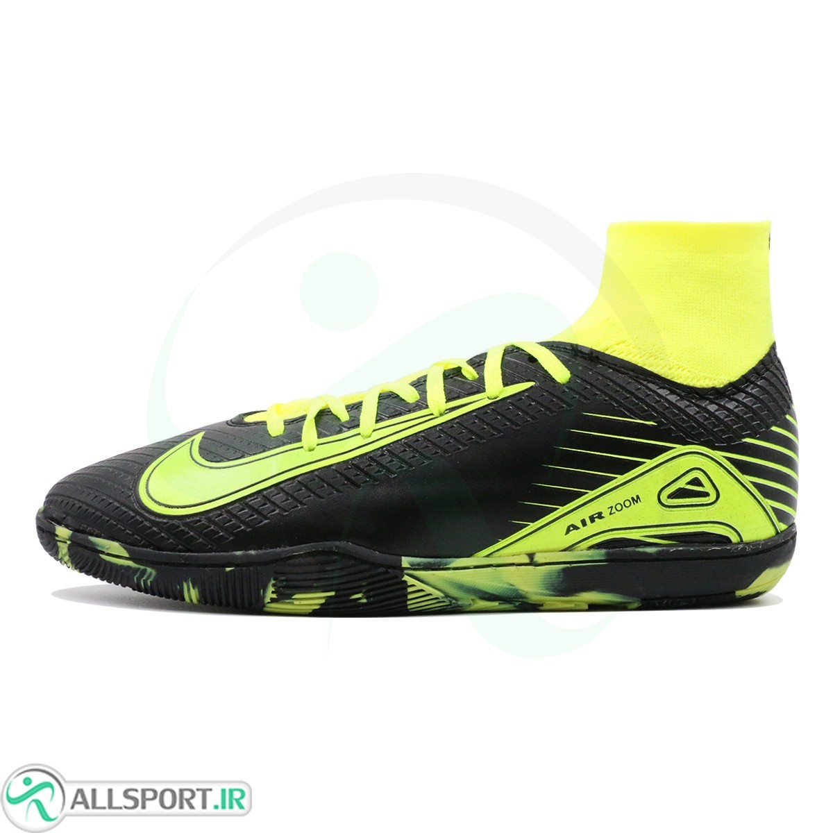 کفش فوتسال نایک مرکوریال ساقدار ویپور مشکی سبز Nike Mercurial