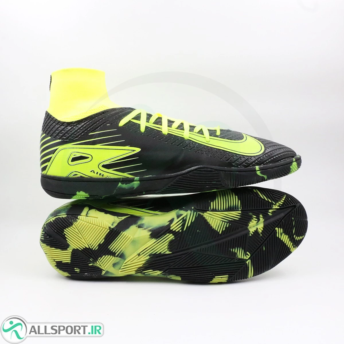کفش فوتسال نایک مرکوریال ساقدار ویپور مشکی سبز Nike Mercurial