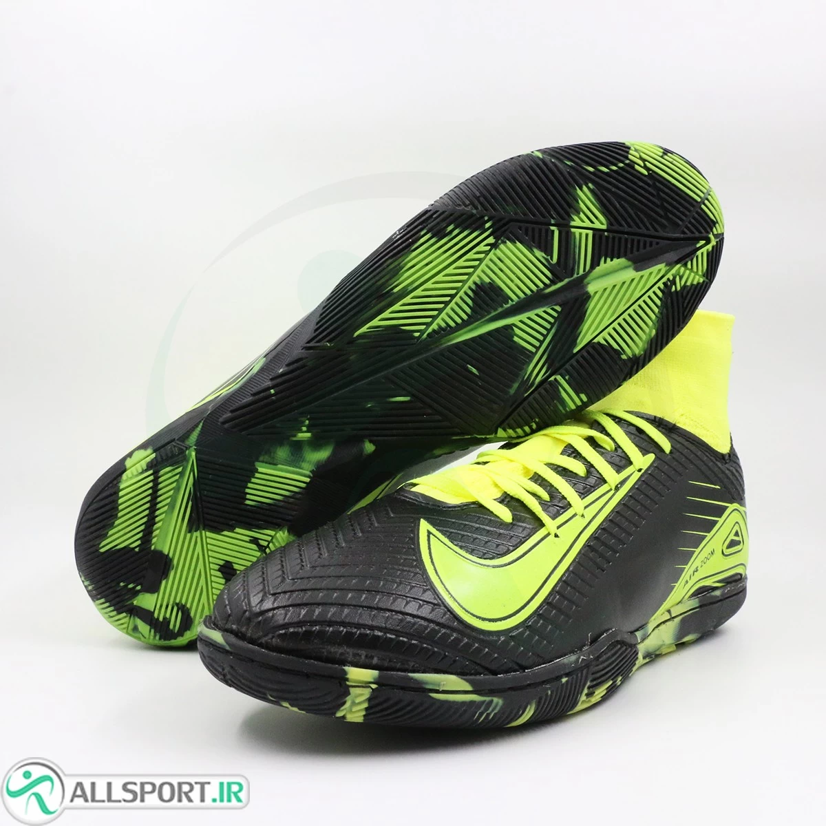 کفش فوتسال نایک مرکوریال ساقدار ویپور مشکی سبز Nike Mercurial
