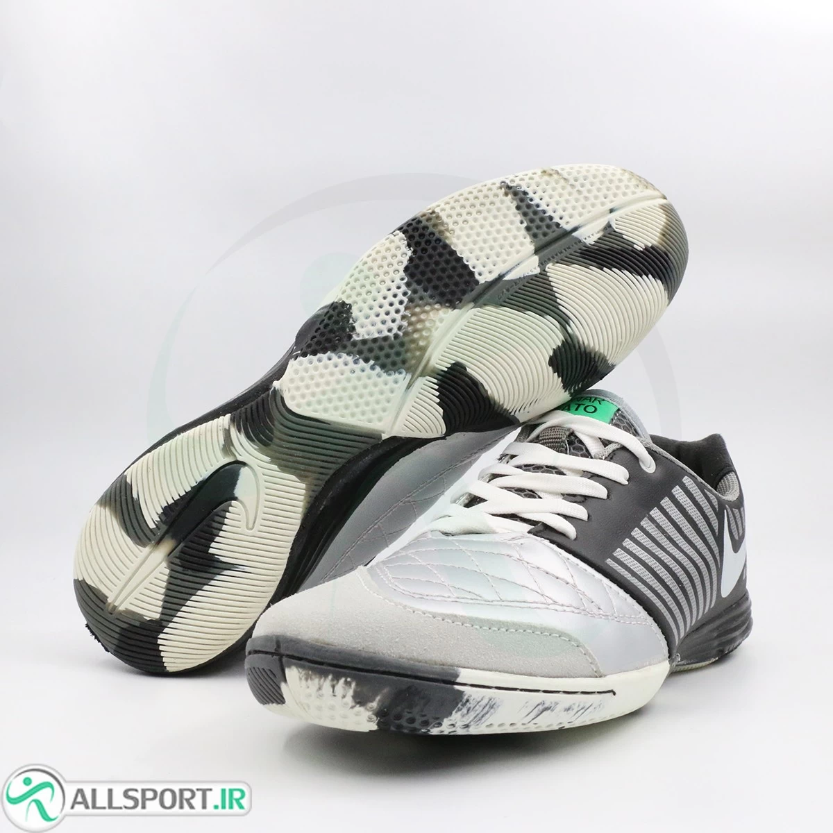 کفش فوتسال نایک لونار گتو مشکی نقره ای Nike Lunar Gato Gray White
