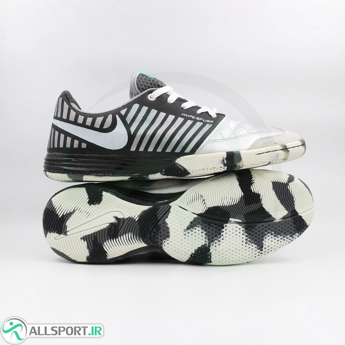 کفش فوتسال نایک لونار گتو مشکی نقره ای Nike Lunar Gato Gray White