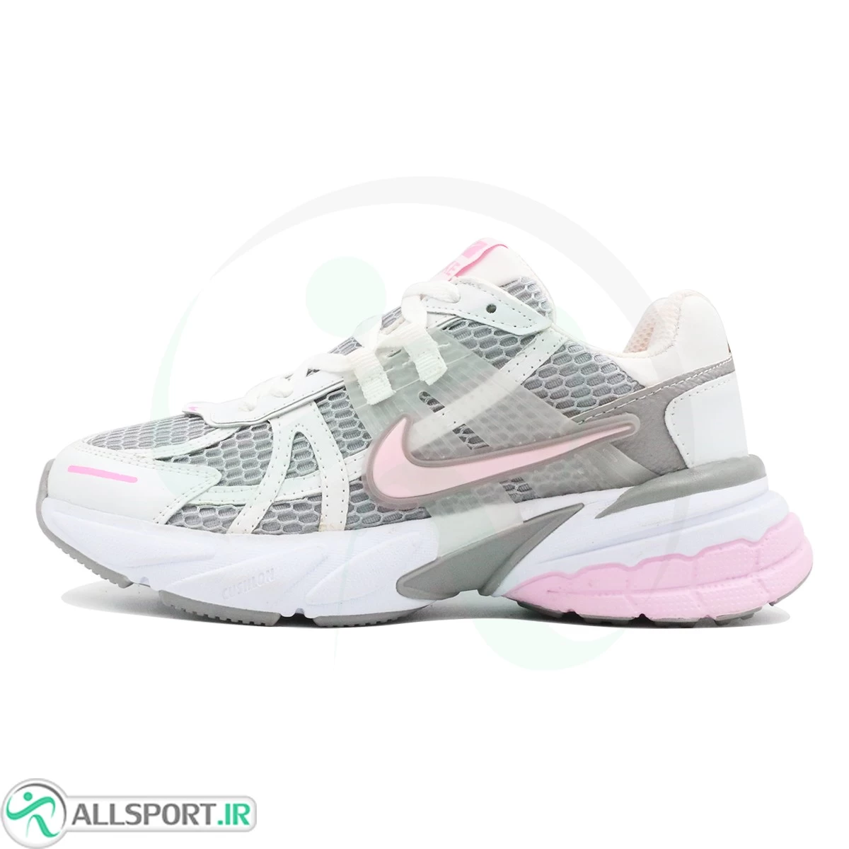 کتانی نایک طوسی سفید صورتی Nike V2k