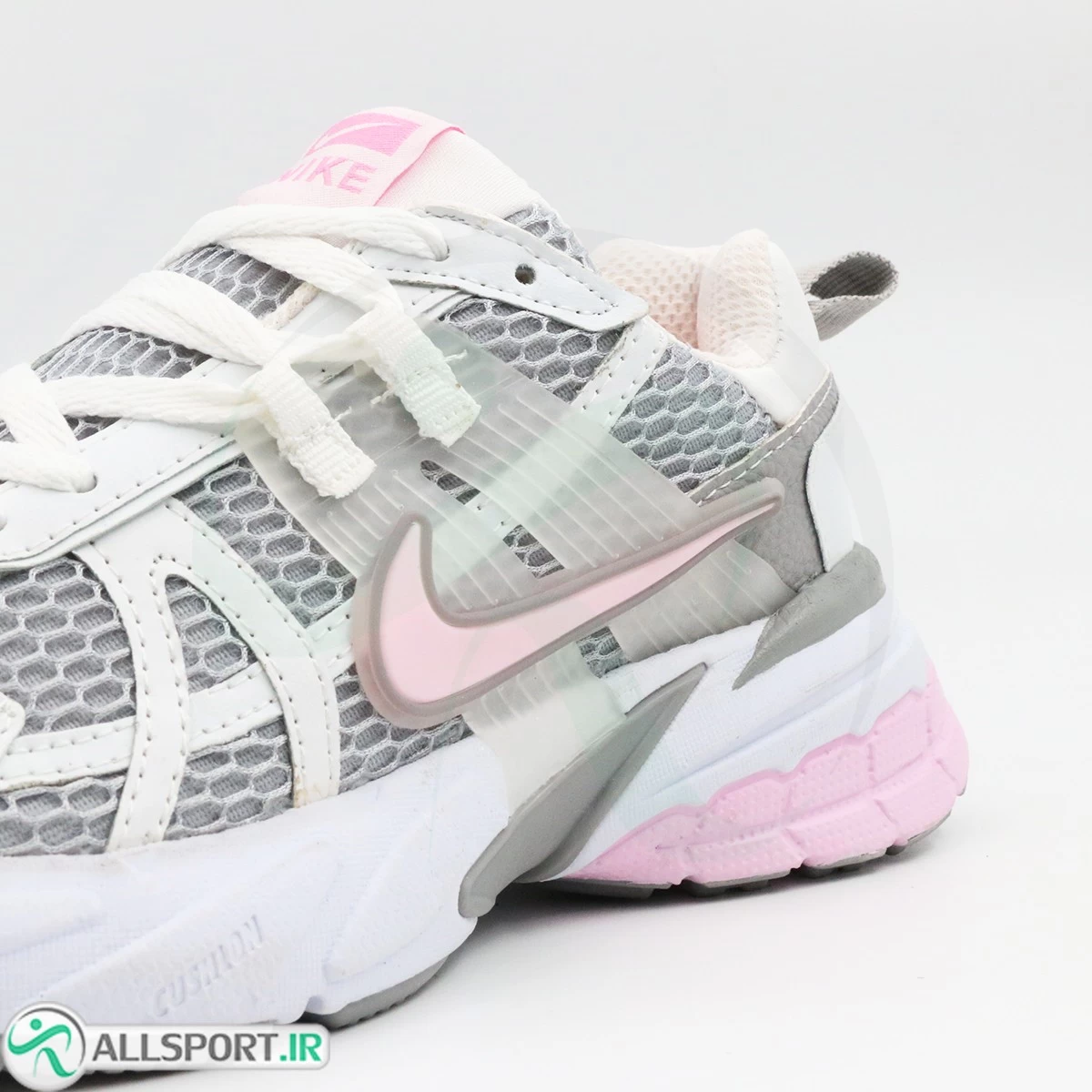 کتانی نایک طوسی سفید صورتی Nike V2k