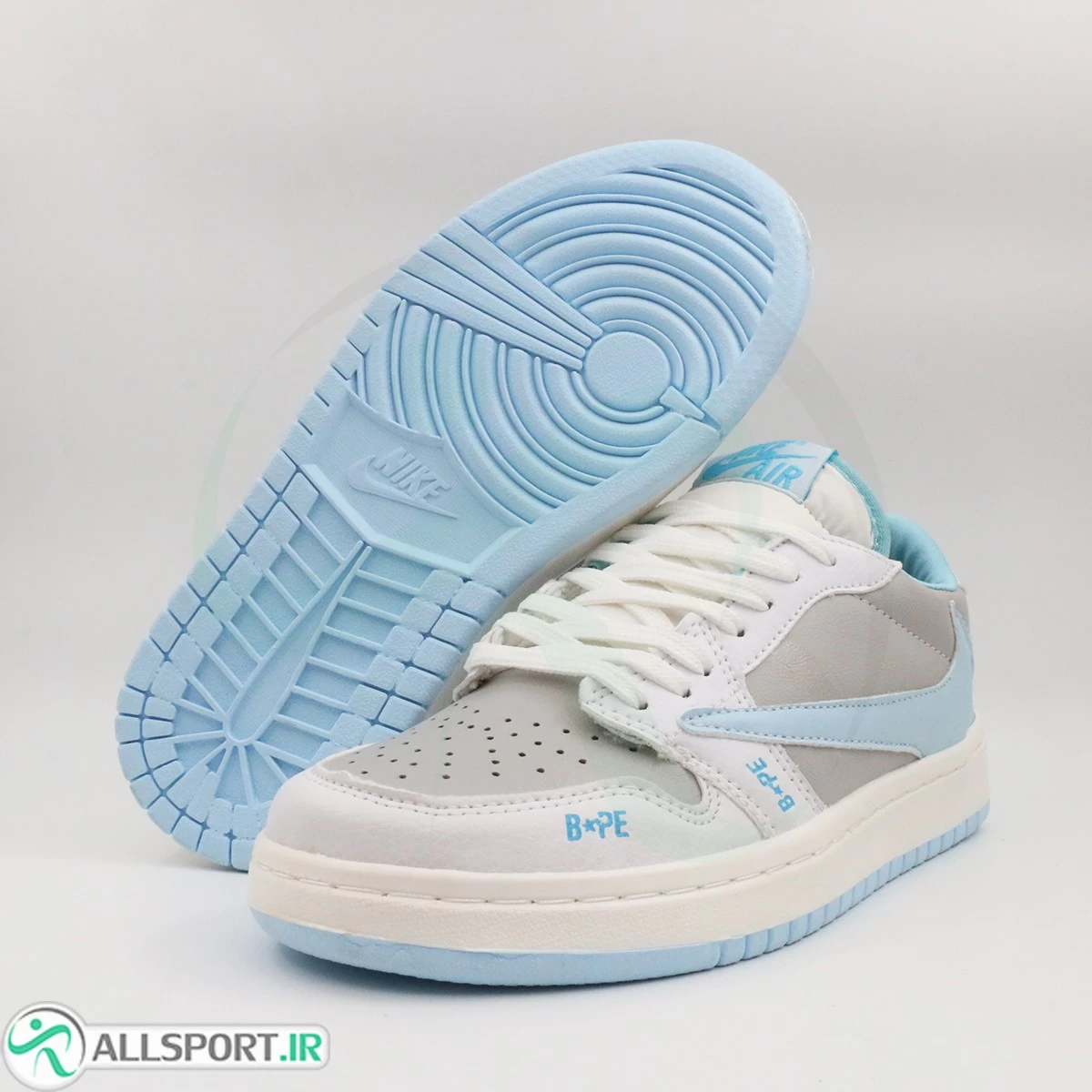کتانی نایک ترویس سفید طوسی ابی Nike Travis