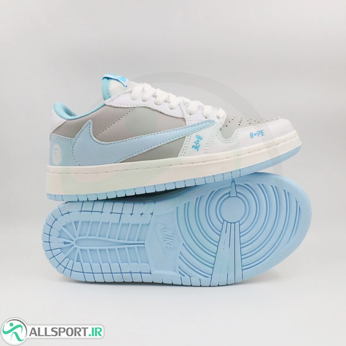 کتانی نایک ترویس سفید طوسی ابی Nike Travis