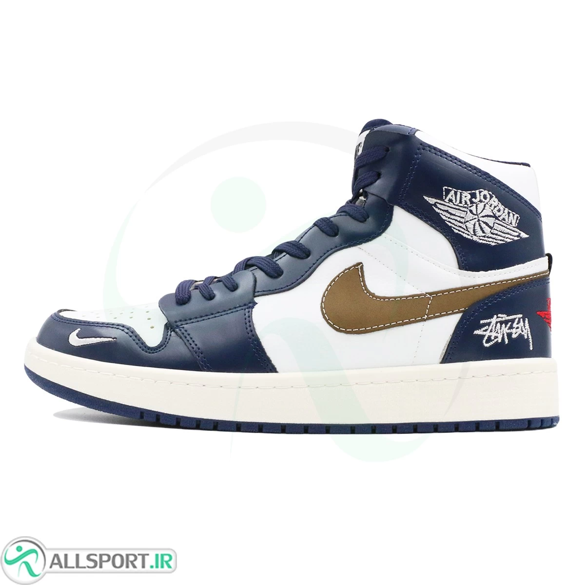 کتانی نایک جردن سفید سرمه ای ساقدار Nike Air Jordan