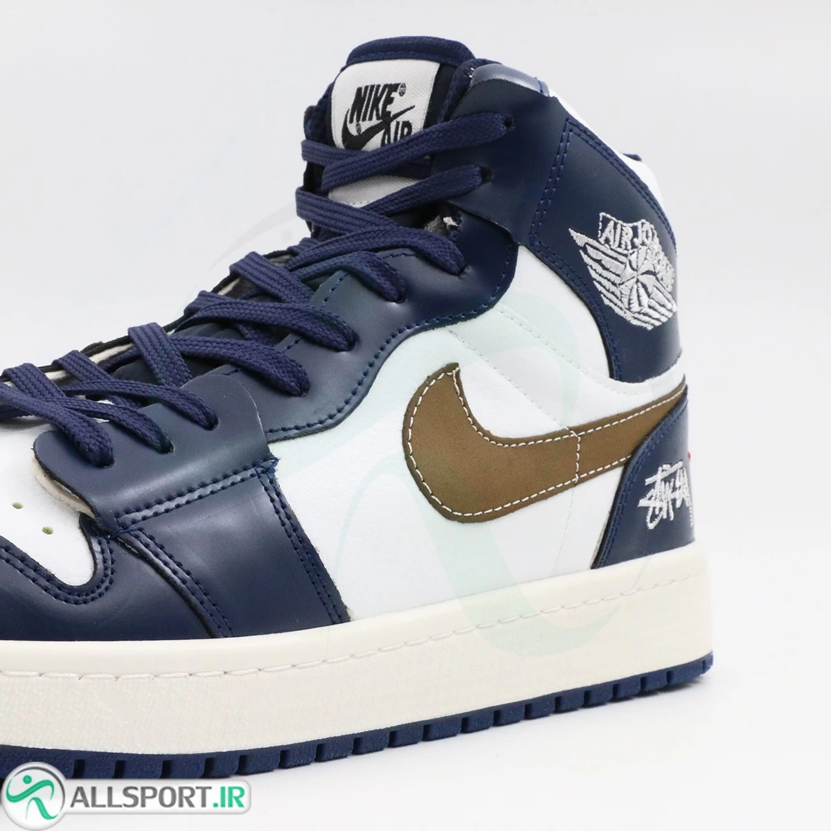 کتانی نایک جردن سفید سرمه ای ساقدار Nike Air Jordan