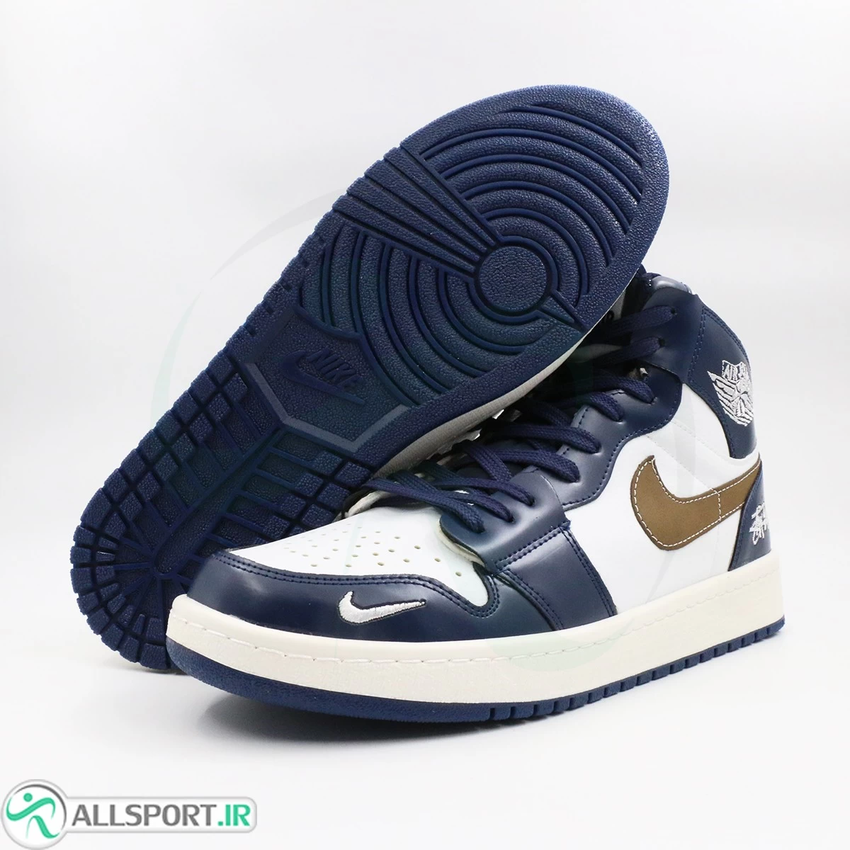 کتانی نایک جردن سفید سرمه ای ساقدار Nike Air Jordan