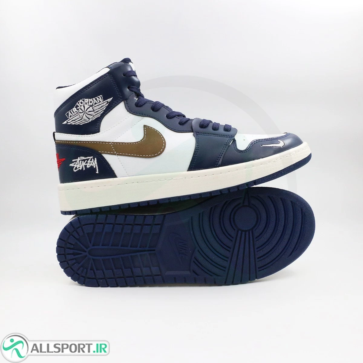 کتانی نایک جردن سفید سرمه ای ساقدار Nike Air Jordan