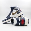 کتانی نایک جردن سفید سرمه ای ساقدار Nike Air Jordan