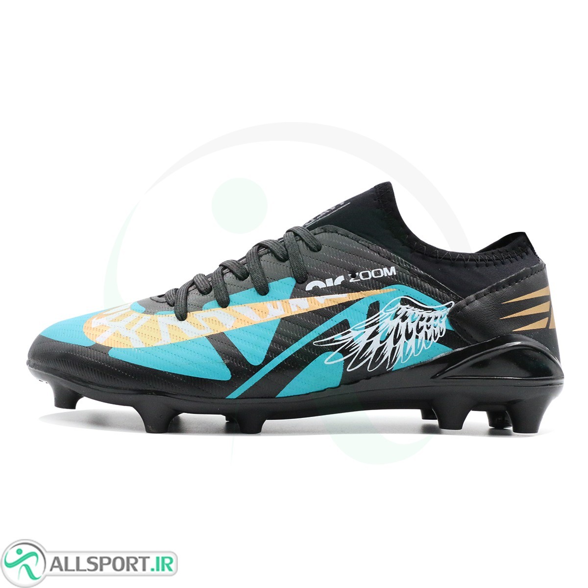 کفش فوتبال نایک ایرزوم مشکی طلایی Nike Air Zoom