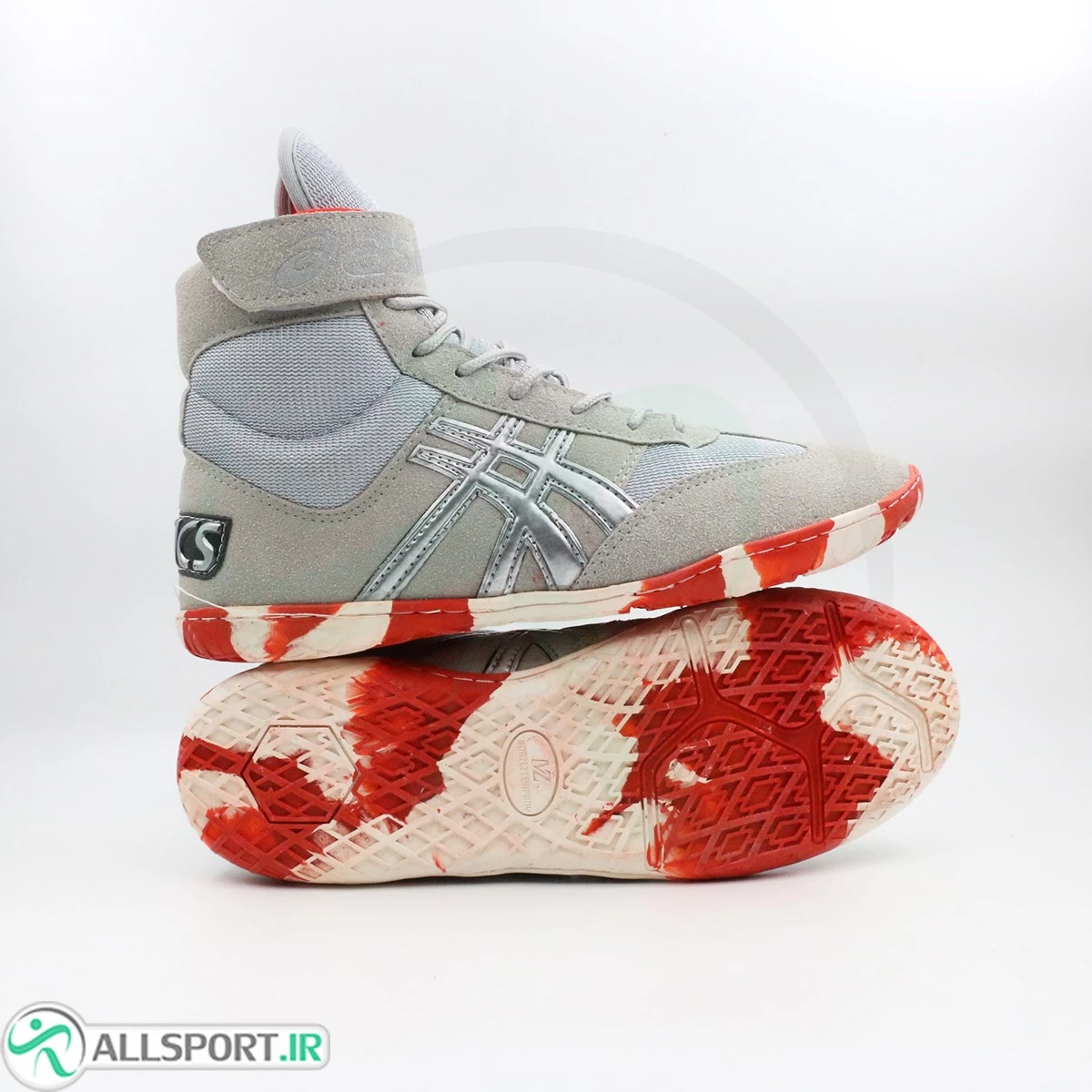 کفش کشتی اسیکس طوسی قرمز Asics