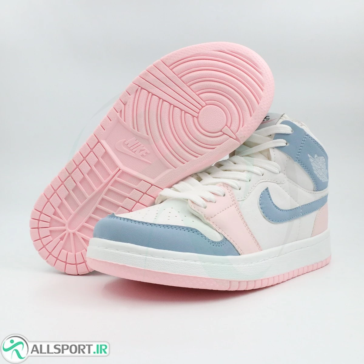 کتانی نایک ایر جردن سفید آبی صورتی Nike Air Jordan White