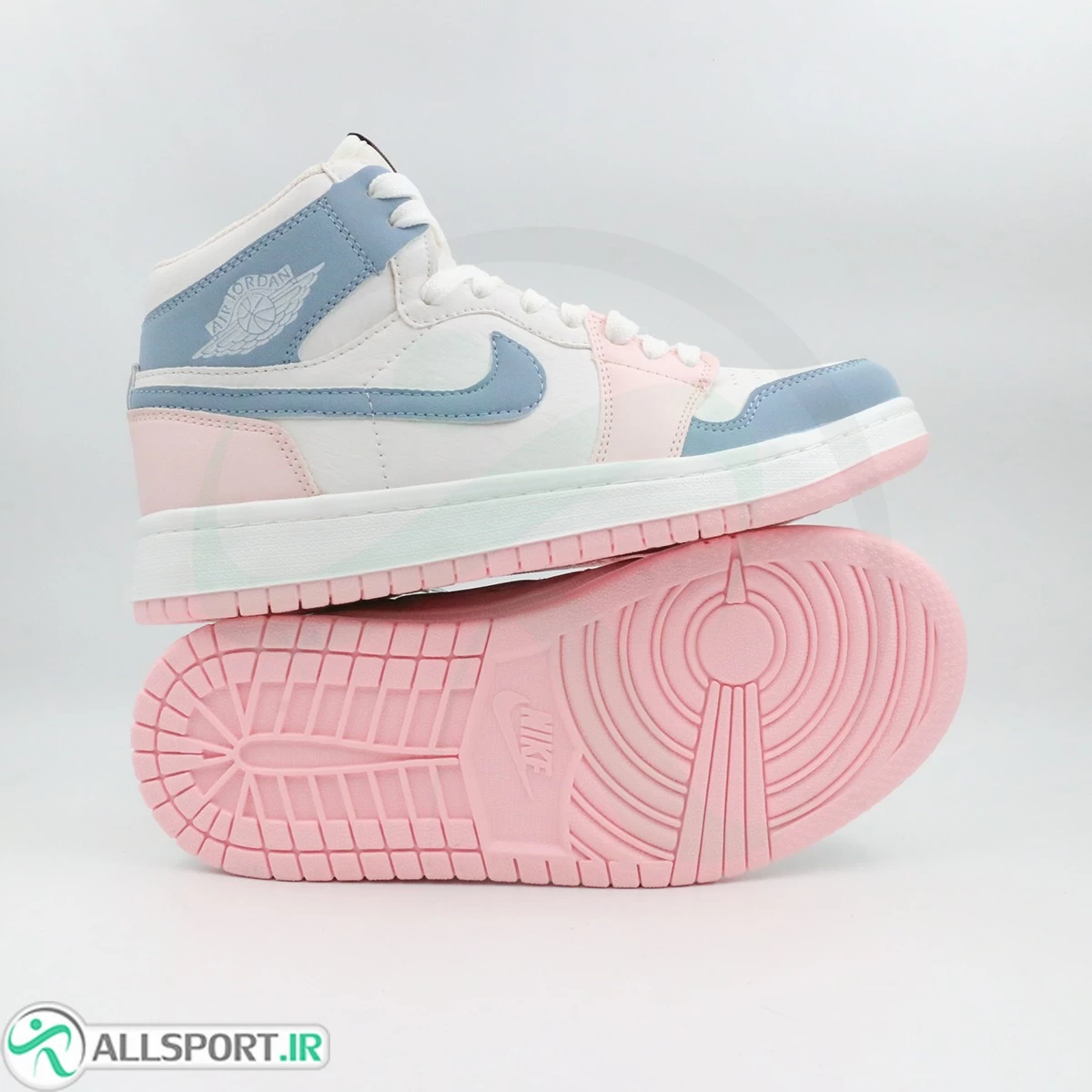 کتانی نایک ایر جردن سفید آبی صورتی Nike Air Jordan White