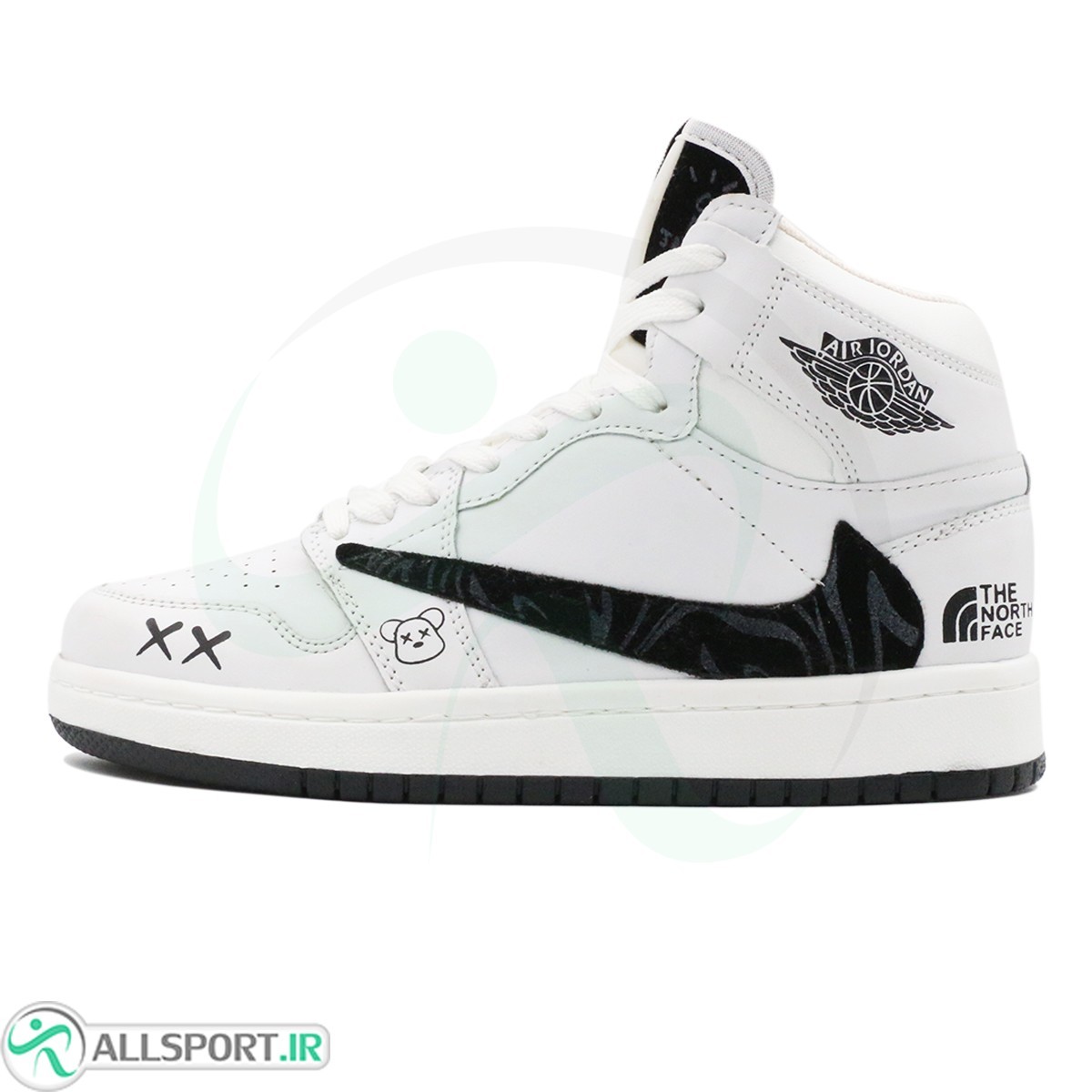 کتانی نایک ایر جردن سفید مشکی Nike Air Jordan White