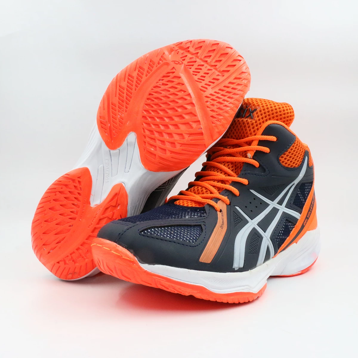 کتانی والیبال اسیکس نارنجی سرمه ای Asics Gel