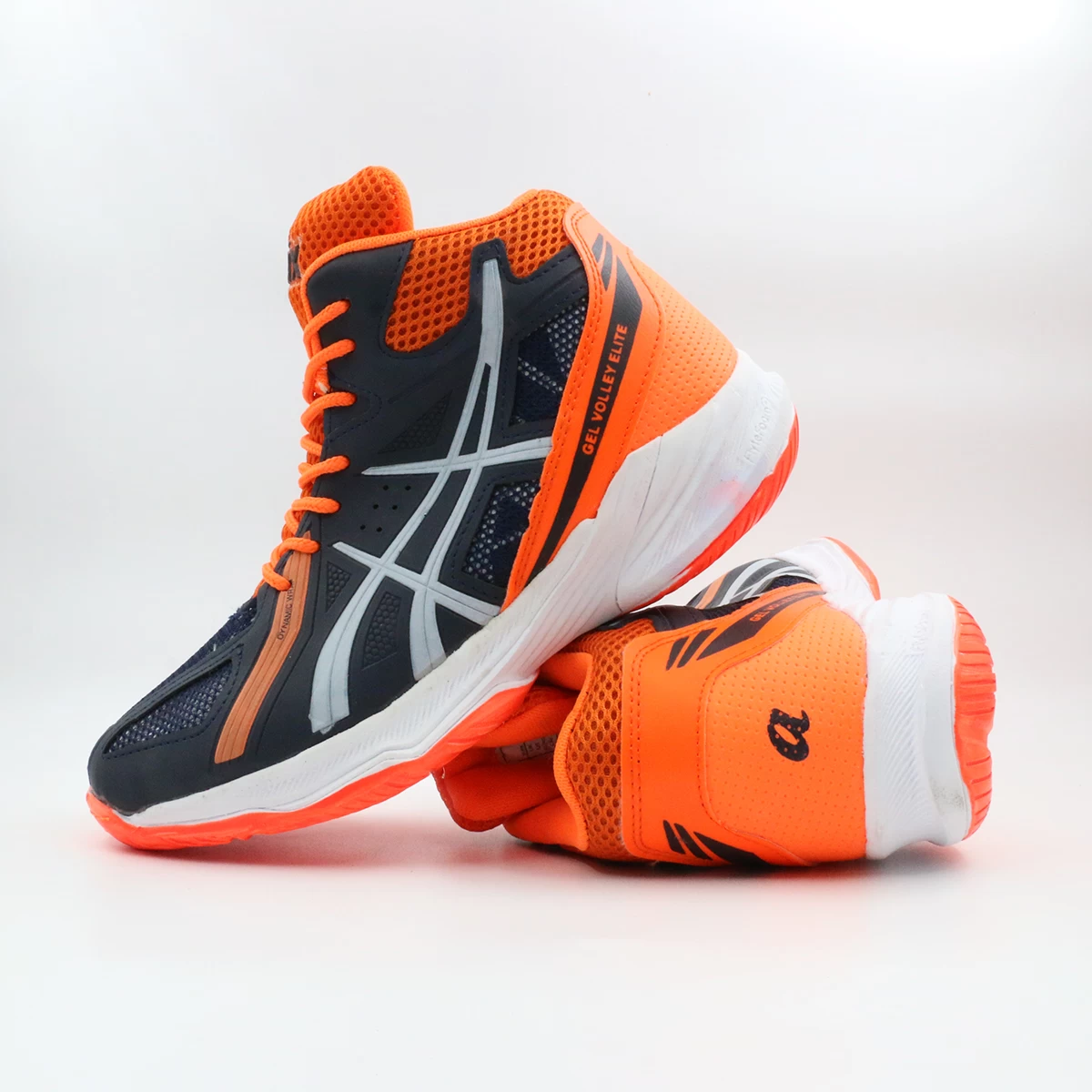 کتانی والیبال اسیکس نارنجی سرمه ای Asics Gel