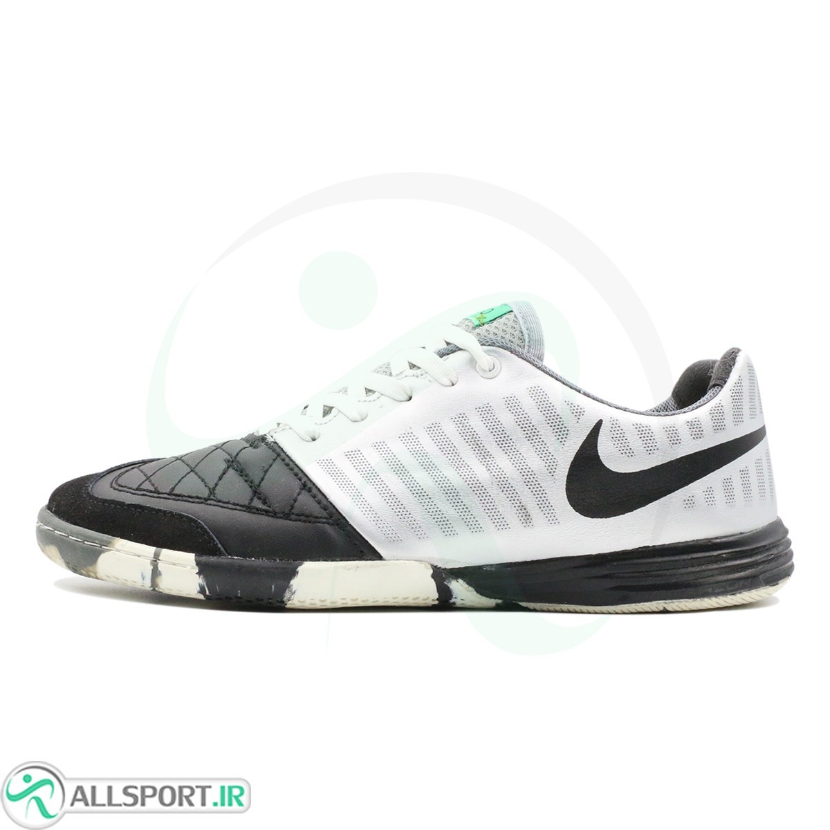 کفش فوتسال نایک لونار گتو مشکی نقره ای Nike Lunar Gato White Silver