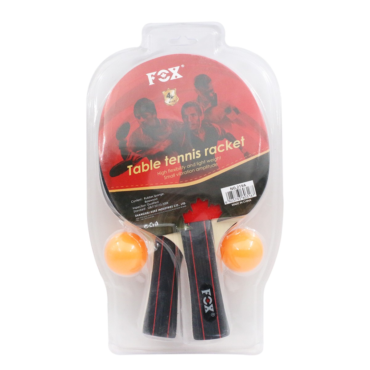 راکت پینگ پنگ بسته 2 عددی fox چهار ستاره