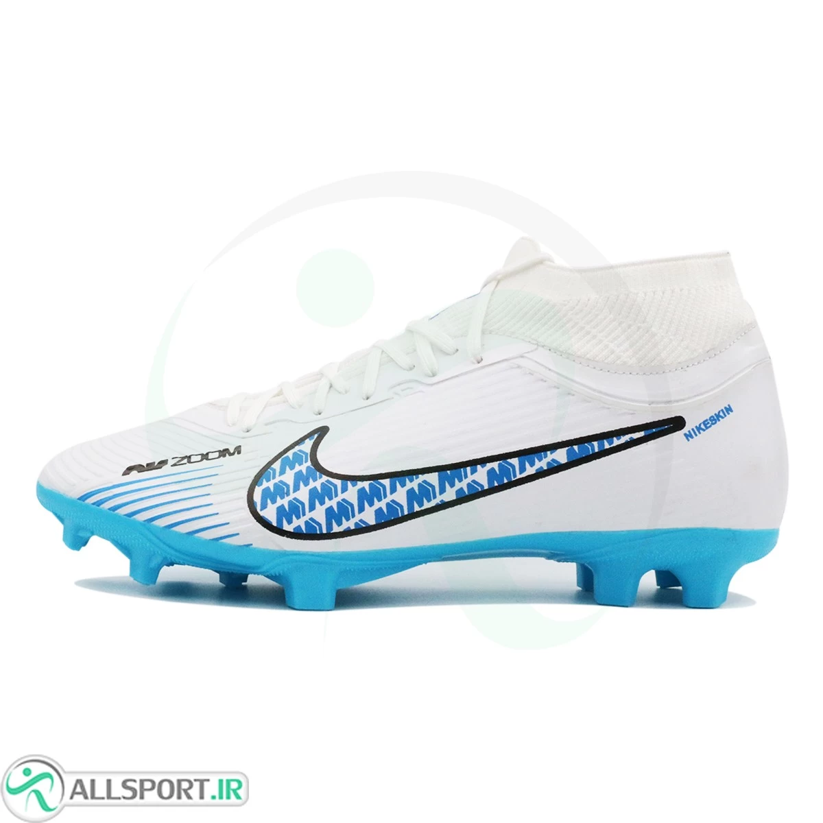 کفش فوتبال نایک ایر زوم مرکوریال  Nike Air Zoom Mercurial White Blue