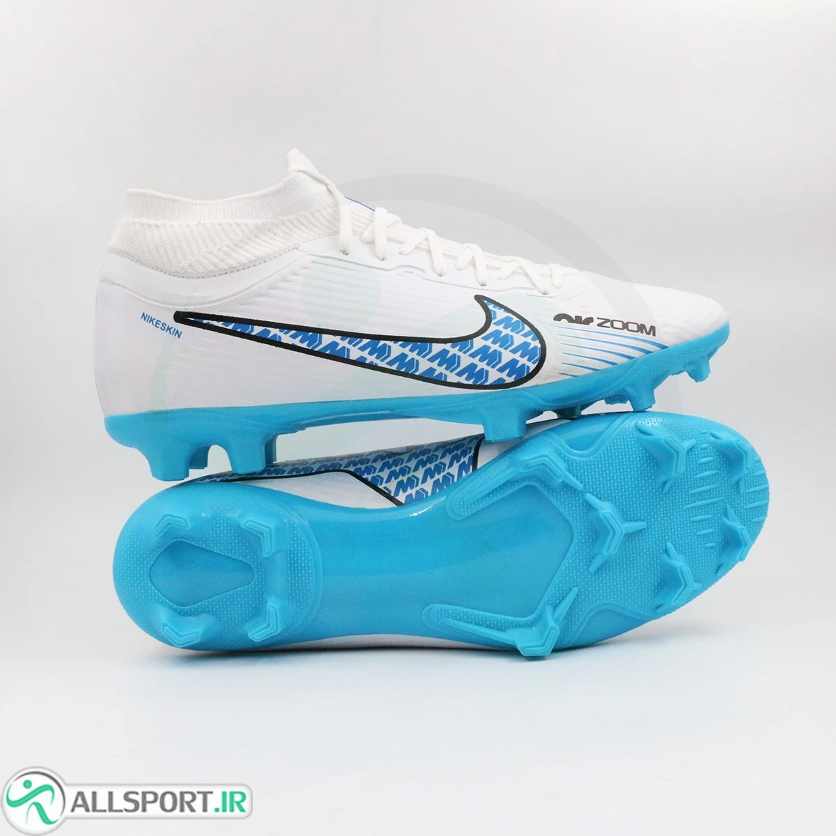 کفش فوتبال نایک ایر زوم مرکوریال  Nike Air Zoom Mercurial White Blue
