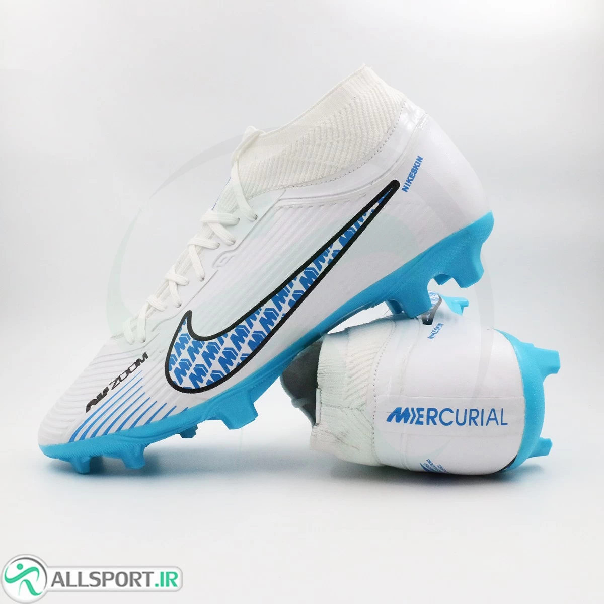 کفش فوتبال نایک ایر زوم مرکوریال  Nike Air Zoom Mercurial White Blue