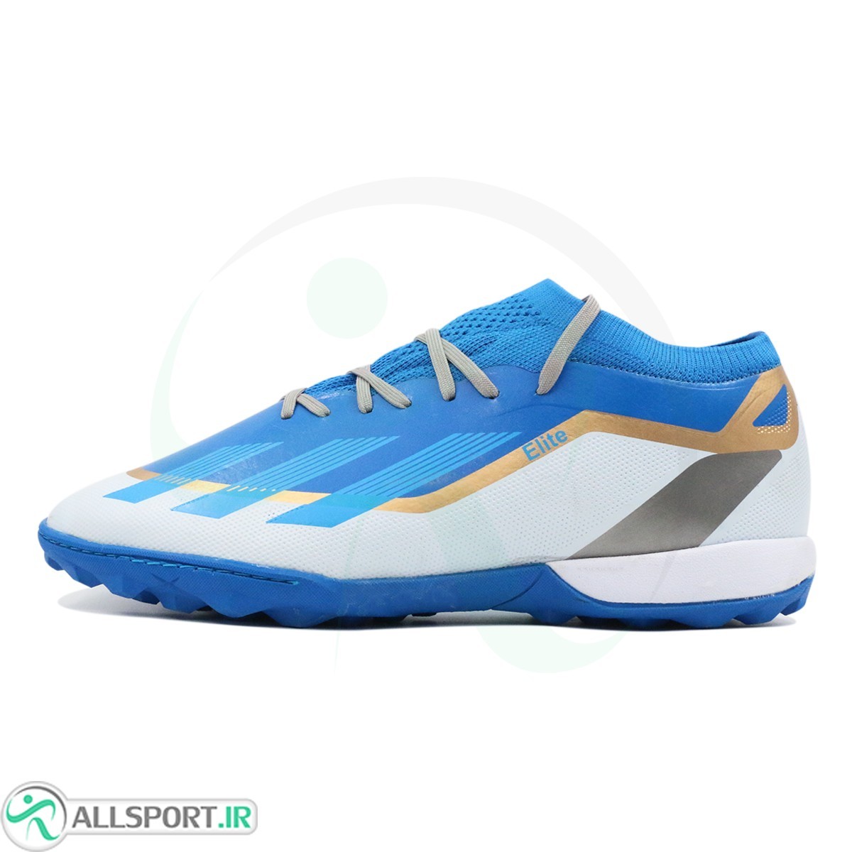 کفش چمن مصنوعی ادیداس کریزی فست آبی طلایی Adidas X Crazy Fast Blue