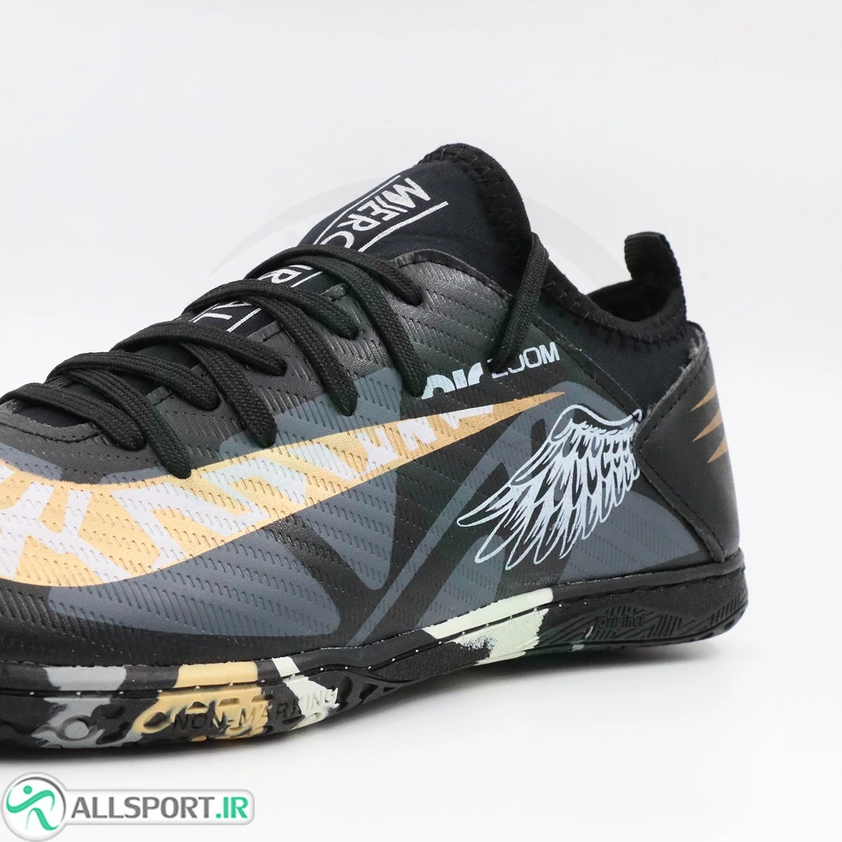 کفش فوتسال نایک ایرزوم مشکی طلایی Nike Air Zoom
