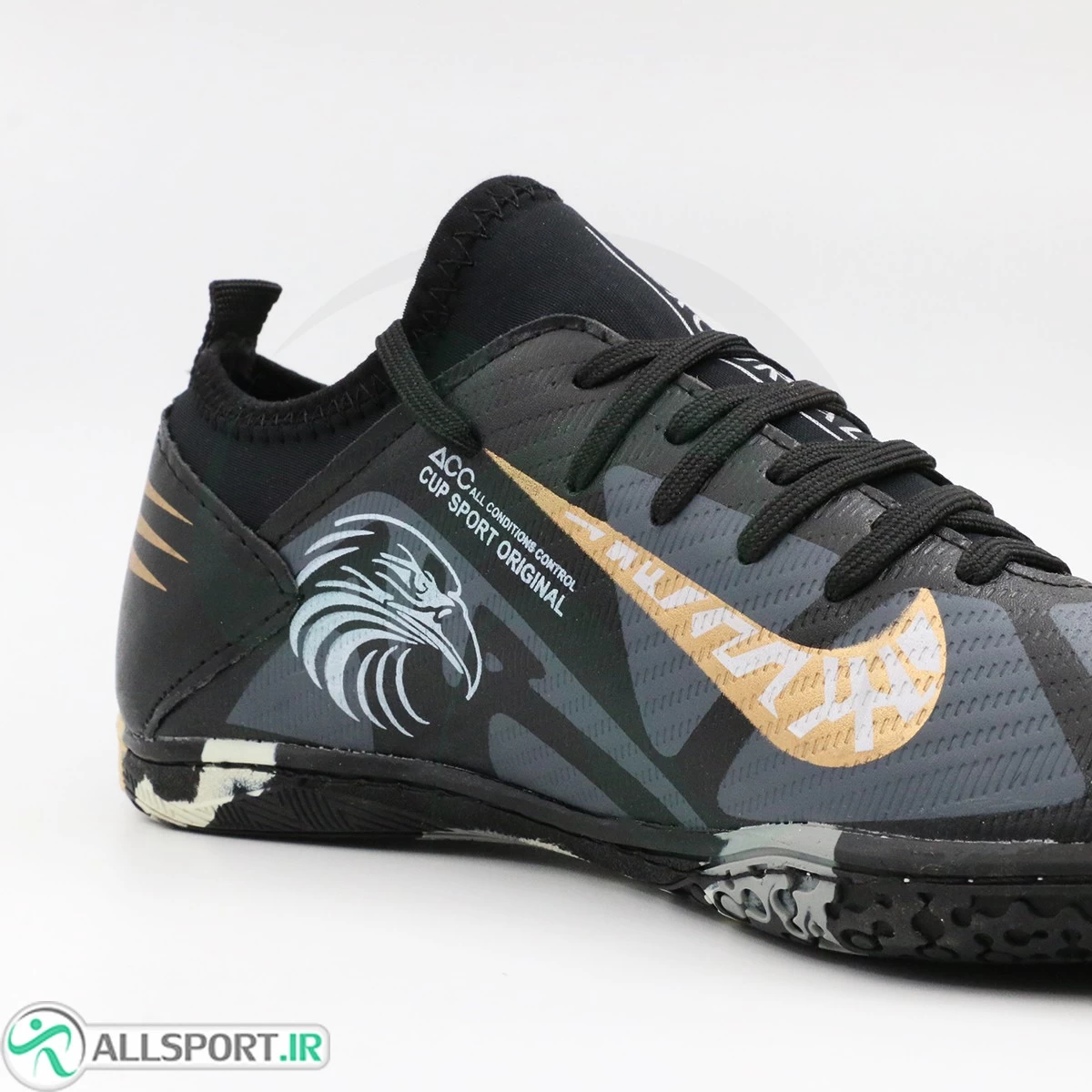 کفش فوتسال نایک ایرزوم مشکی طلایی Nike Air Zoom