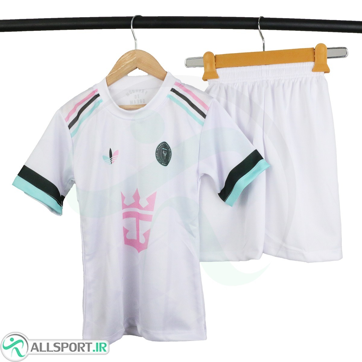 پیراهن شورت بچگانه اینتر میامی با نام شماره مسی Inter Miami 2025-26 Away Soccer Jersey Kids Shirt+Short