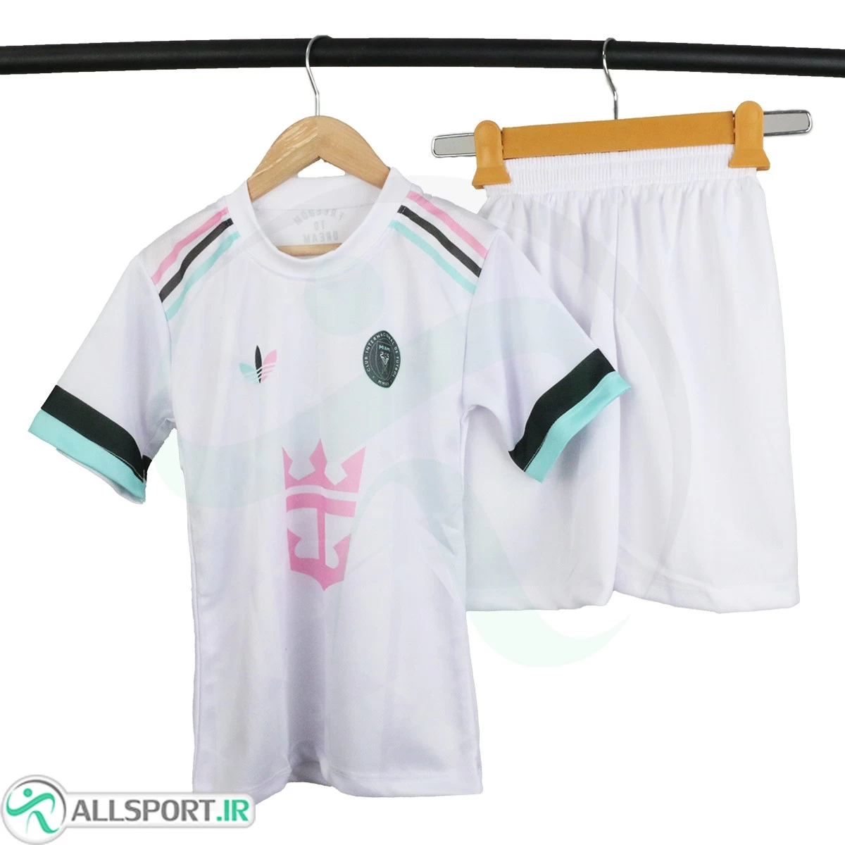 پیراهن شورت بچگانه اینتر میامی با نام شماره مسی Inter Miami 2025-26 Away Soccer Jersey Kids Shirt+Short