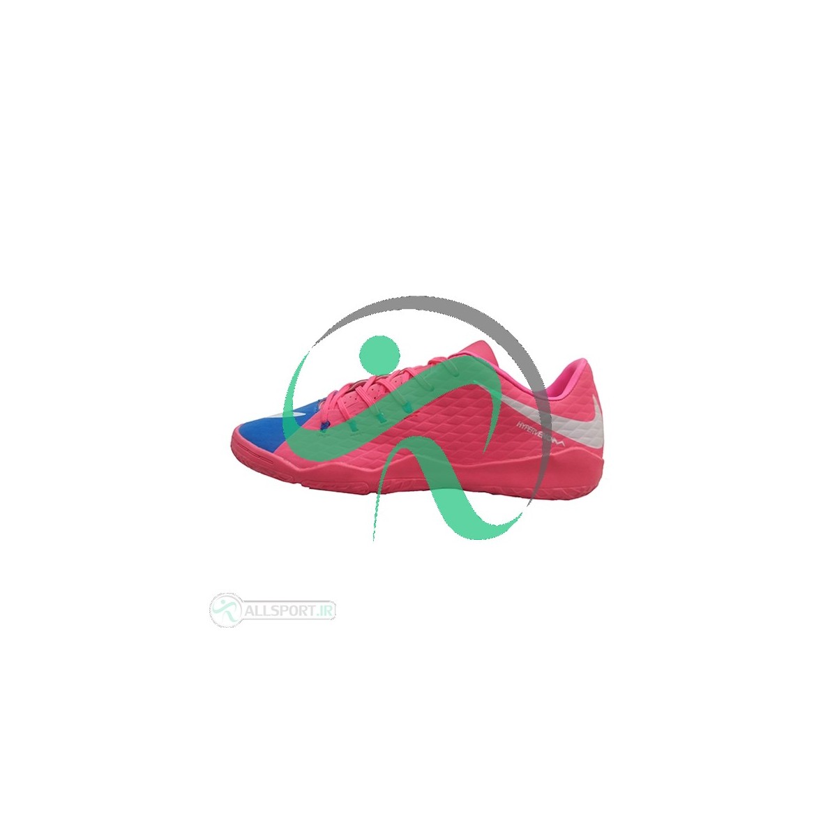 کفش فوتسال نایک هایپرونوم طرح اصلی صورتی ابی Nike Hypervenom