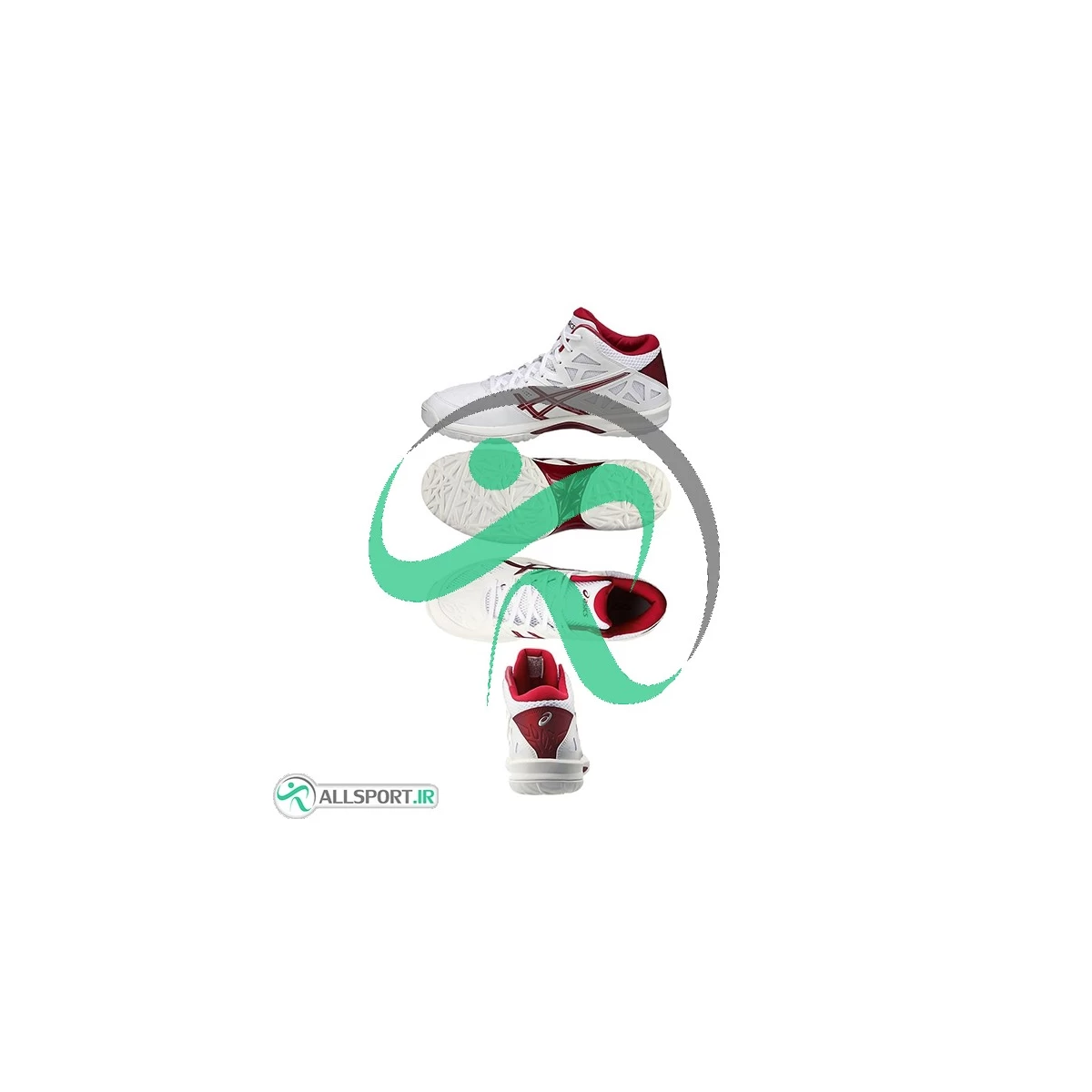 کفش والیبال مردانه اسیکس ژل هوپ Asics Gel Hoop White Red TBF321