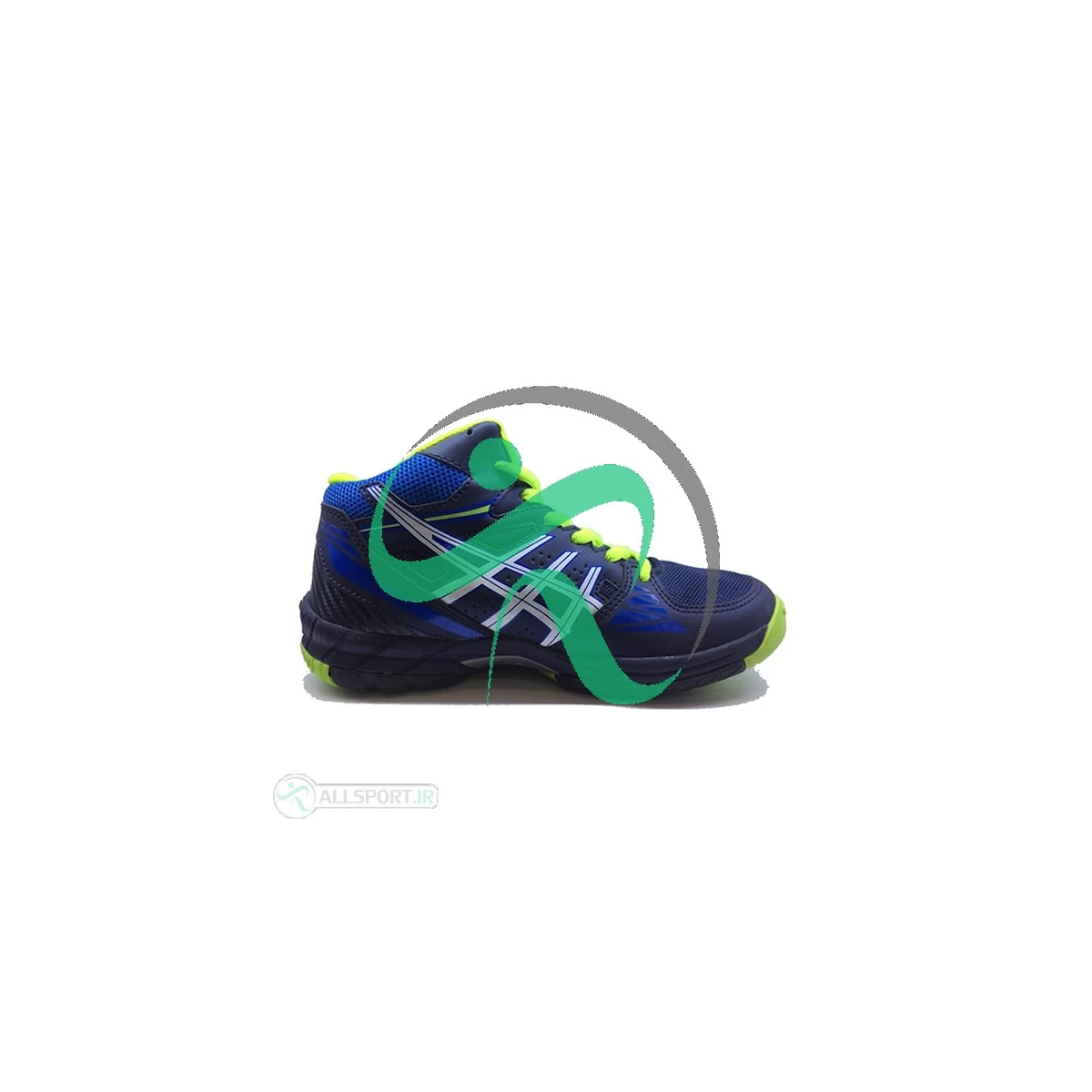 کفش والیبال زنانه اسیکس ژل طرح اصلی سرمه ای زرد Asics Gel