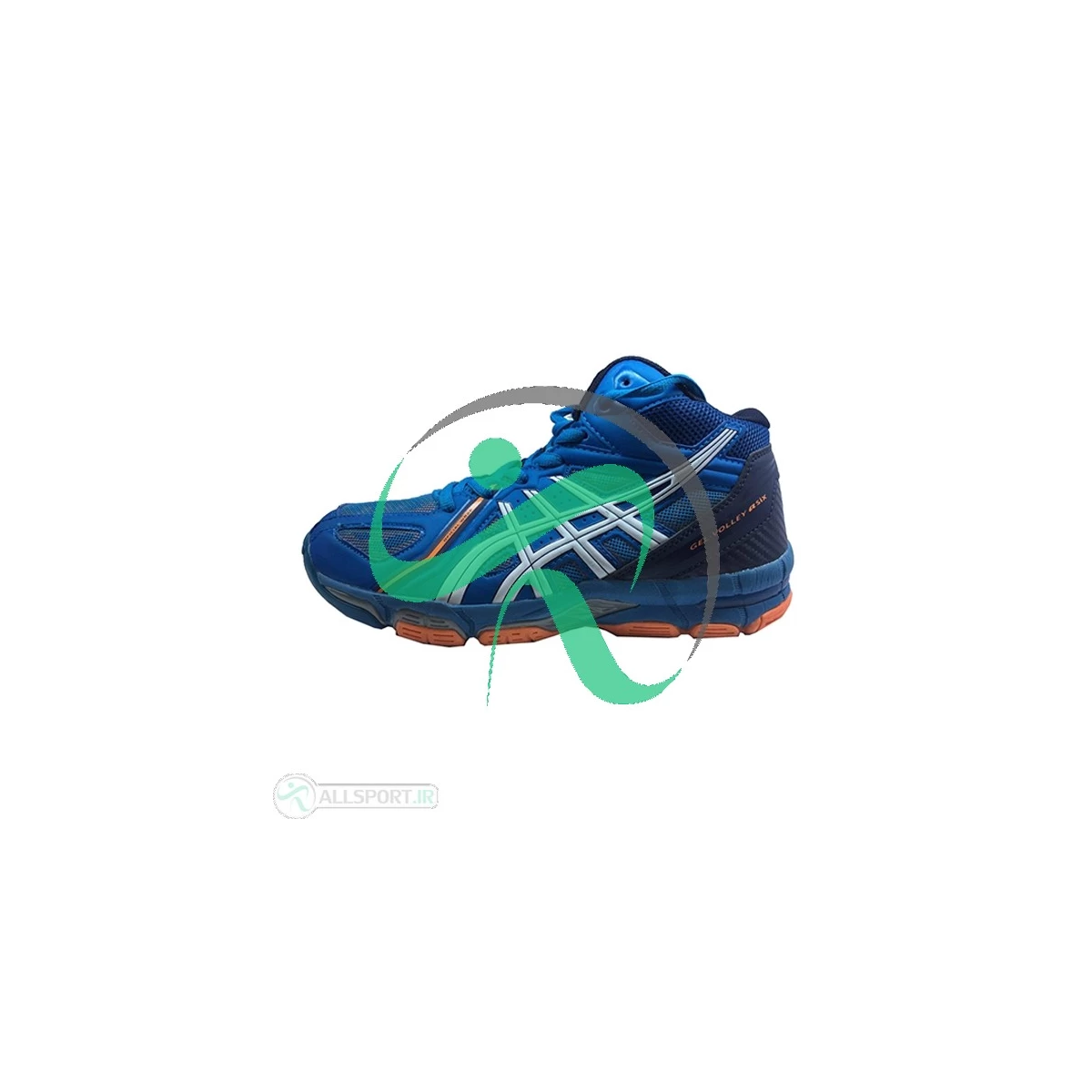 کفش والیبال زنانه اسیکس ژل طرح اصلی آبی سفید مشکی Asics Gel