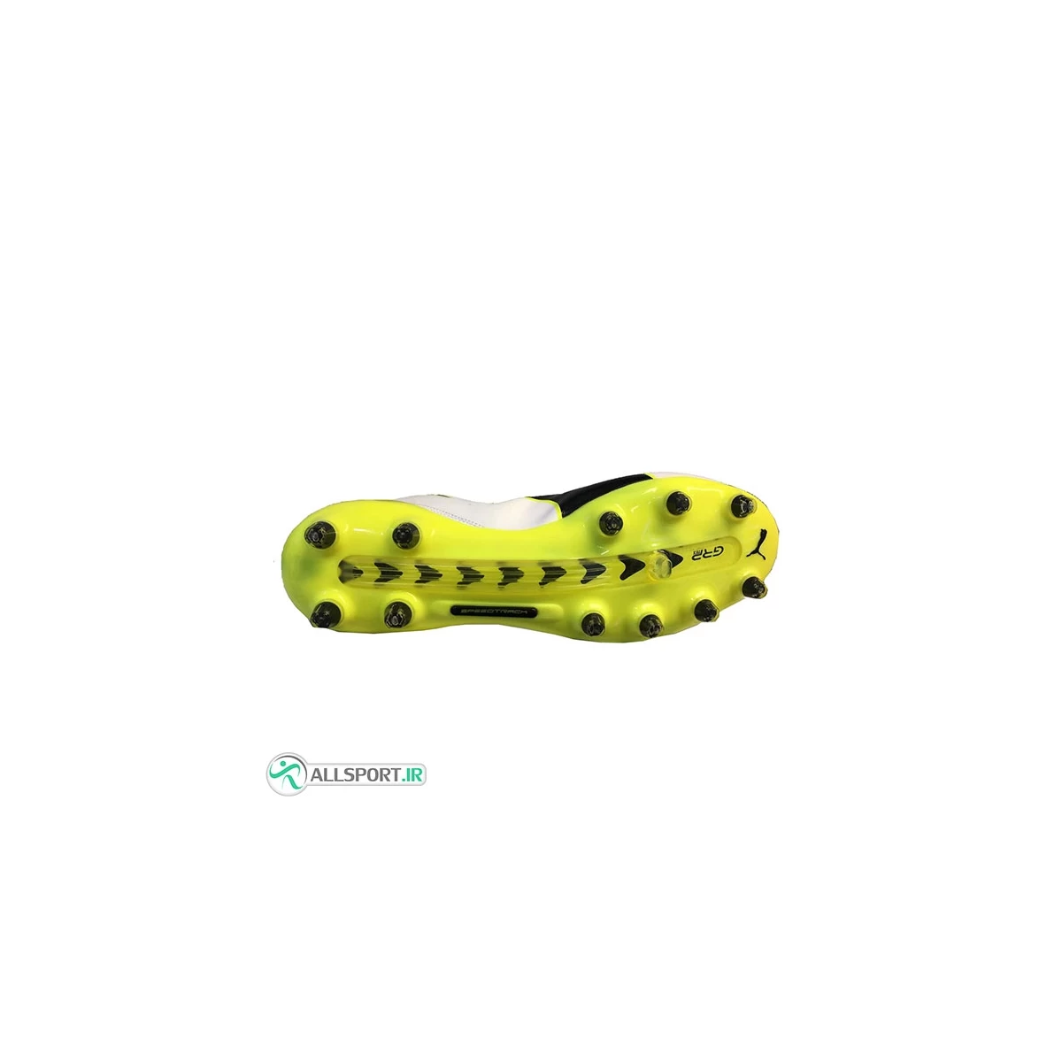کفش فوتبال پوما ایووتاچ  طرح اصلی مشکی سفید زرد Puma Evotouch