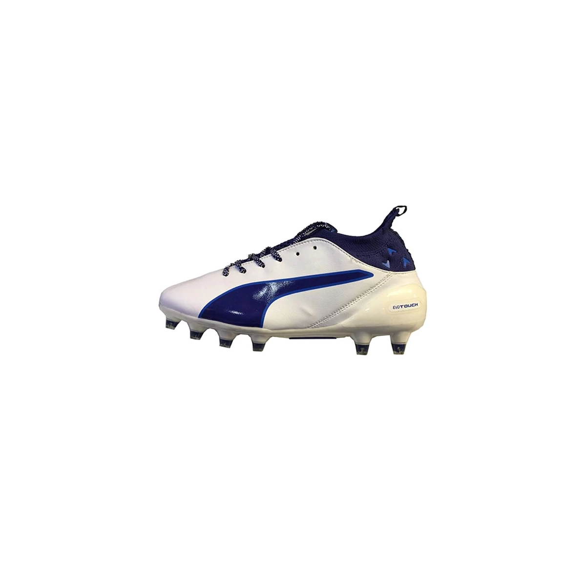کفش فوتبال پوما ایووتاچ  طرح اصلی مشکی سفید ابی Puma Evotouch