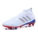کفش فوتبال آدیداس پردیتور طرح اصلی سفید قرمز Adidas Predator Telstar 18+ FG White Silver Red