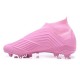 کفش فوتبال آدیداس پردیتور طرح اصلی صورتی Adidas Predator 18+ FG - Pink