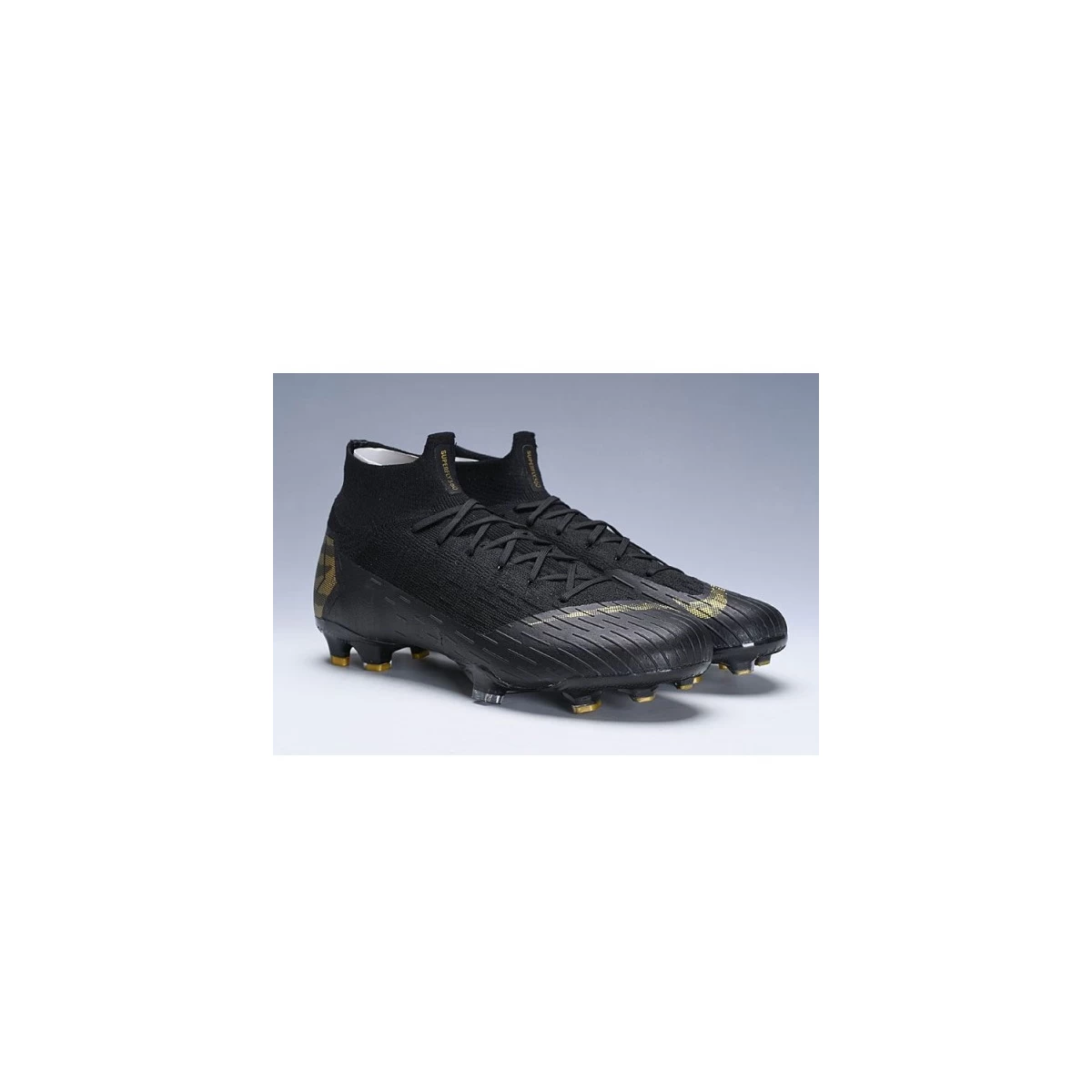 کفش فوتبال نایک مرکوریال سوپرفلای طرح اصلی مشکی طلایی Nike Mercurial Superfly VI 360 Elite FG Black Gold